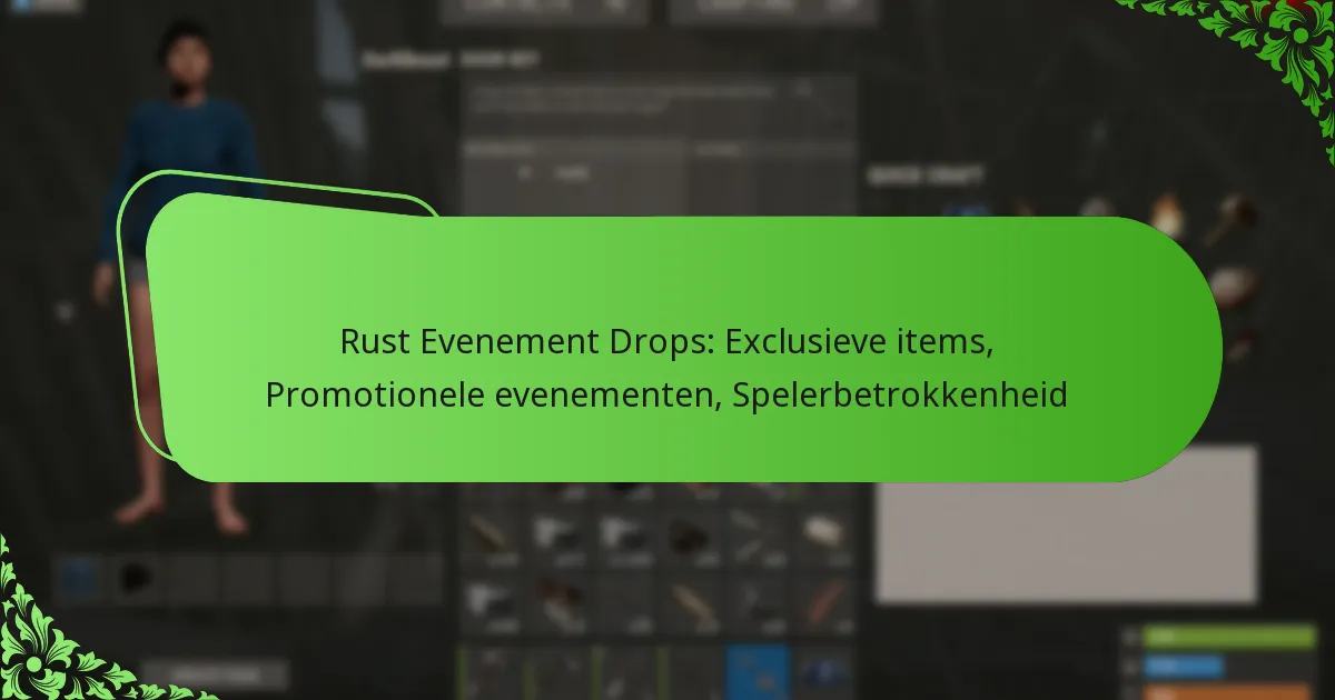 Rust Evenement Drops: Exclusieve items, Promotionele evenementen, Spelerbetrokkenheid
