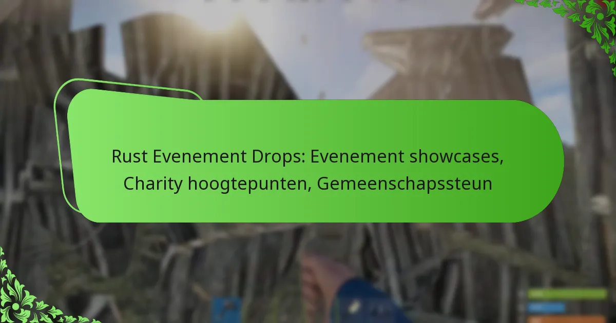 Rust Evenement Drops: Evenement showcases, Charity hoogtepunten, Gemeenschapssteun