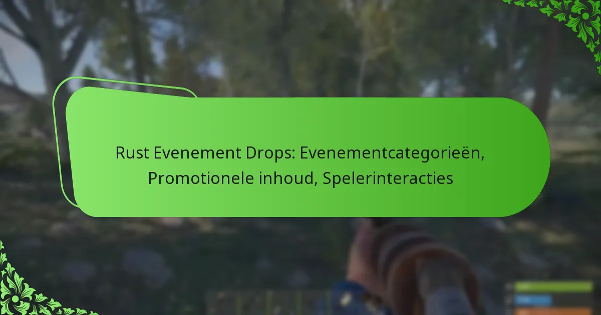 Rust Evenement Drops: Evenementcategorieën, Promotionele inhoud, Spelerinteracties