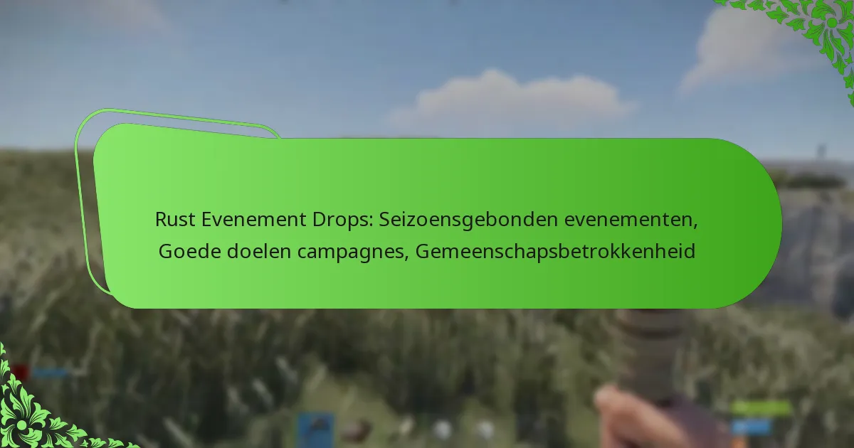 Rust Evenement Drops: Seizoensgebonden evenementen, Goede doelen campagnes, Gemeenschapsbetrokkenheid