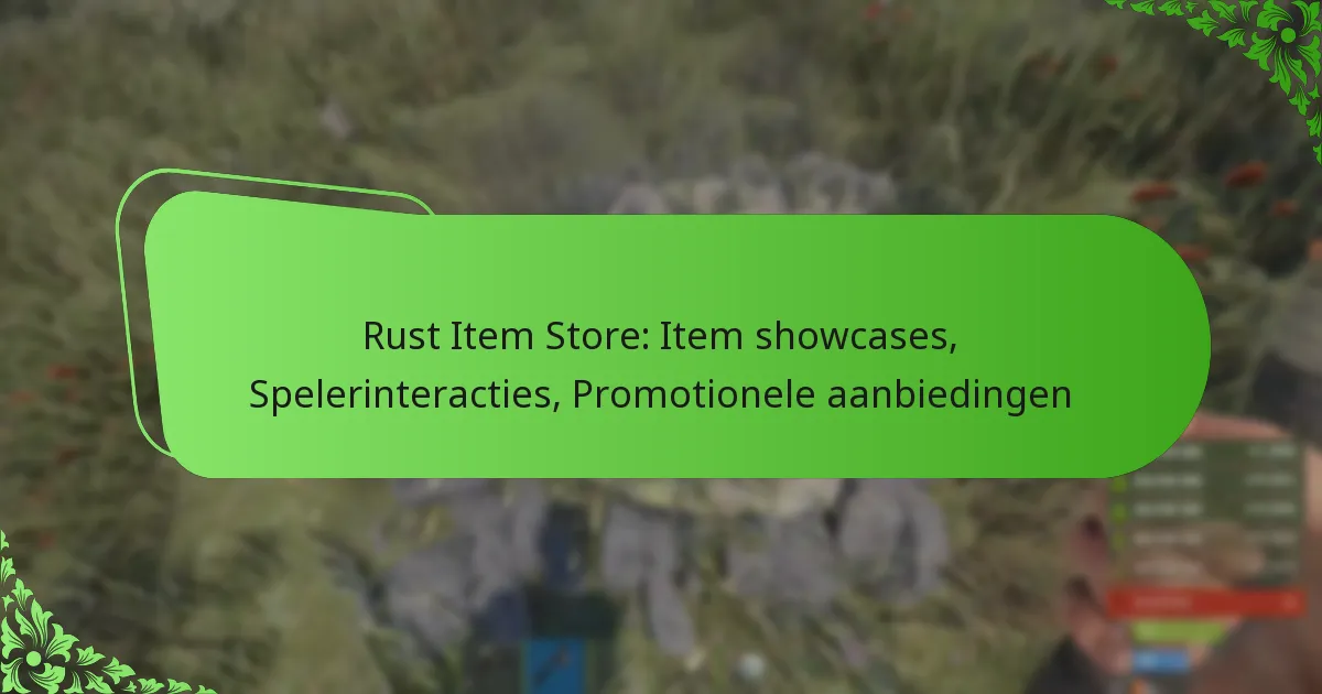 Rust Item Store: Item showcases, Spelerinteracties, Promotionele aanbiedingen