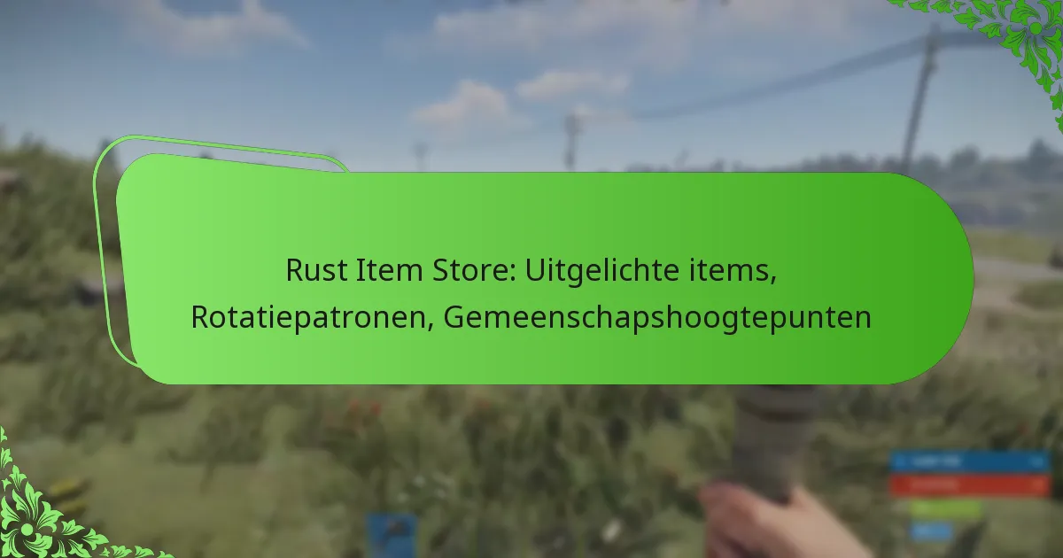 Rust Item Store: Uitgelichte items, Rotatiepatronen, Gemeenschapshoogtepunten