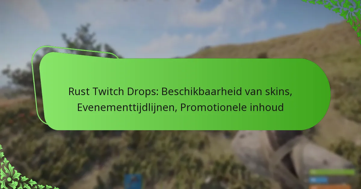 Rust Twitch Drops: Beschikbaarheid van skins, Evenementtijdlijnen, Promotionele inhoud