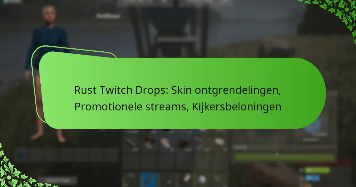 Rust Twitch Drops: Skin ontgrendelingen, Promotionele streams, Kijkersbeloningen