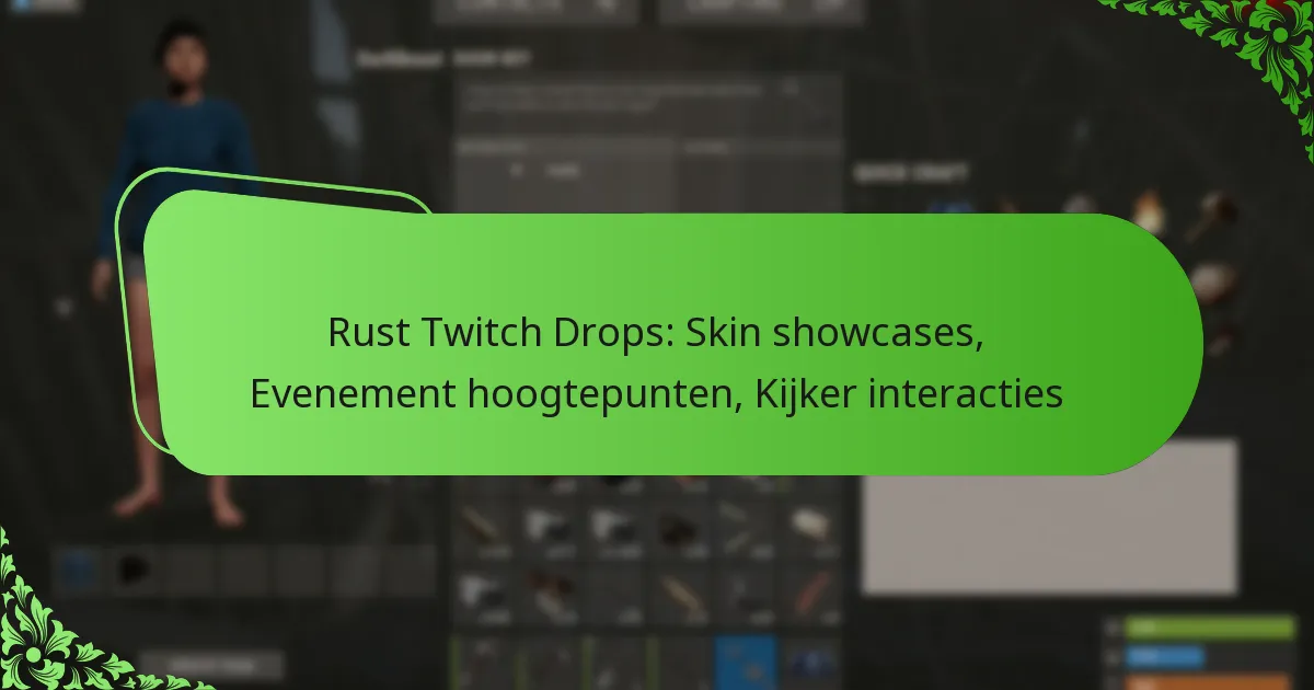 Rust Twitch Drops: Skin showcases, Evenement hoogtepunten, Kijker interacties