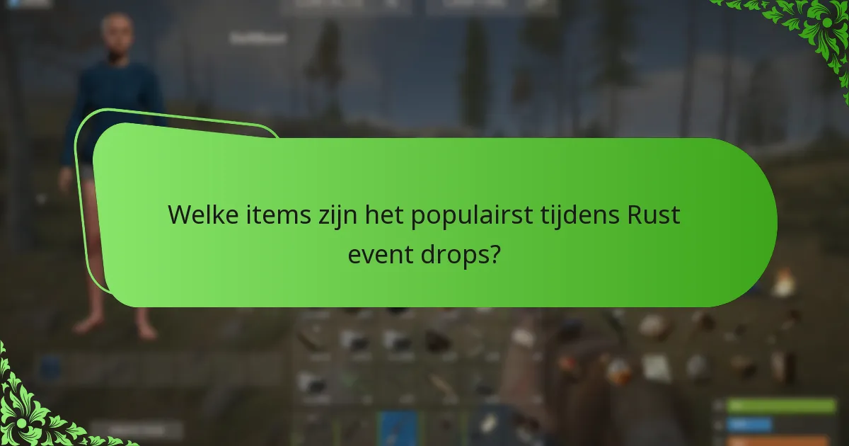Welke items zijn het populairst tijdens Rust event drops?